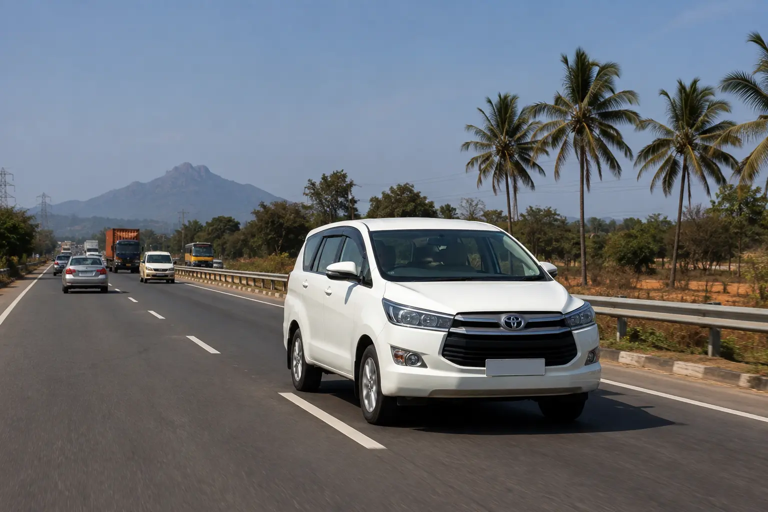 Chennai to Dindigul taxi route on a Tamil Nadu highway