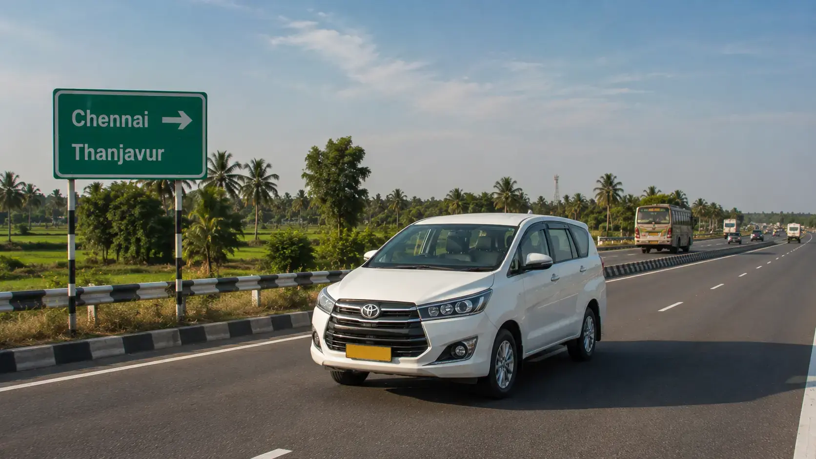 Chennai to Thanjavur one way drop taxi on highway