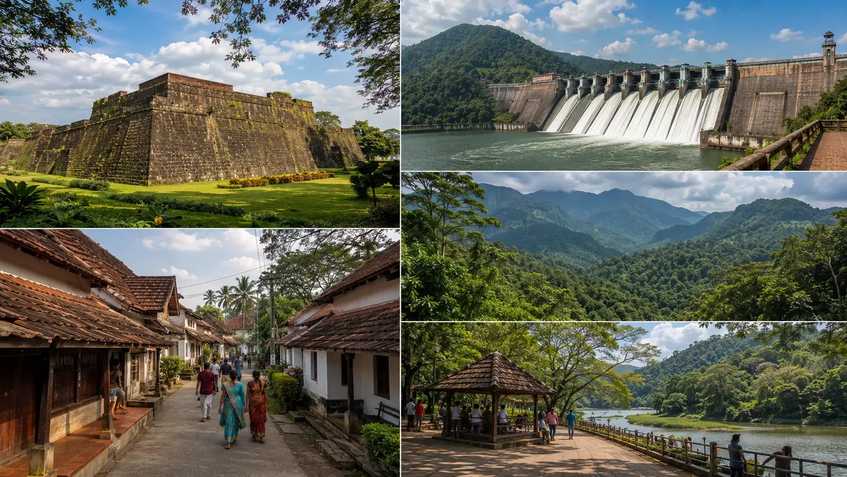 Popular tourist attractions in Palakkad including Malampuzha and Kalpathy