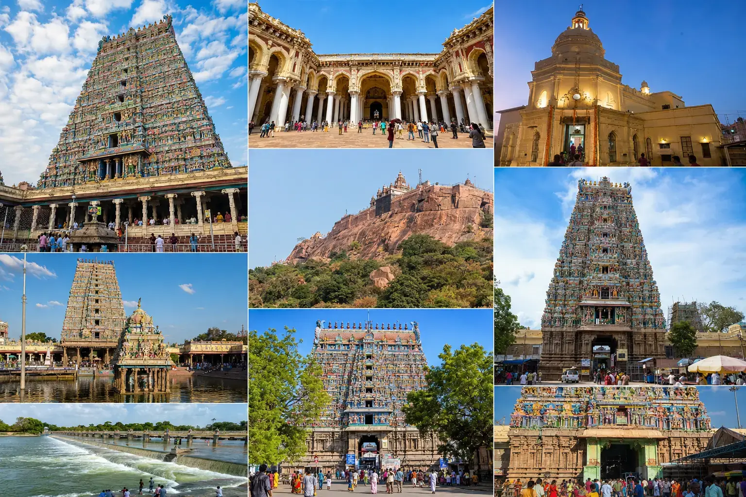 Trichy Tourist Attractions Popular tourist attractions in Trichy including Rockfort Temple and Srirangam